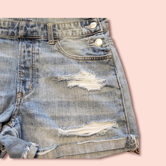 American Eaglel Denim Overalls Shorts XS Blue - Picture 7 of 8